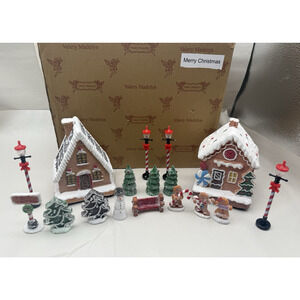 Valery Madelyn Christmas Village Set House Decorations, Battery Operated *READ..